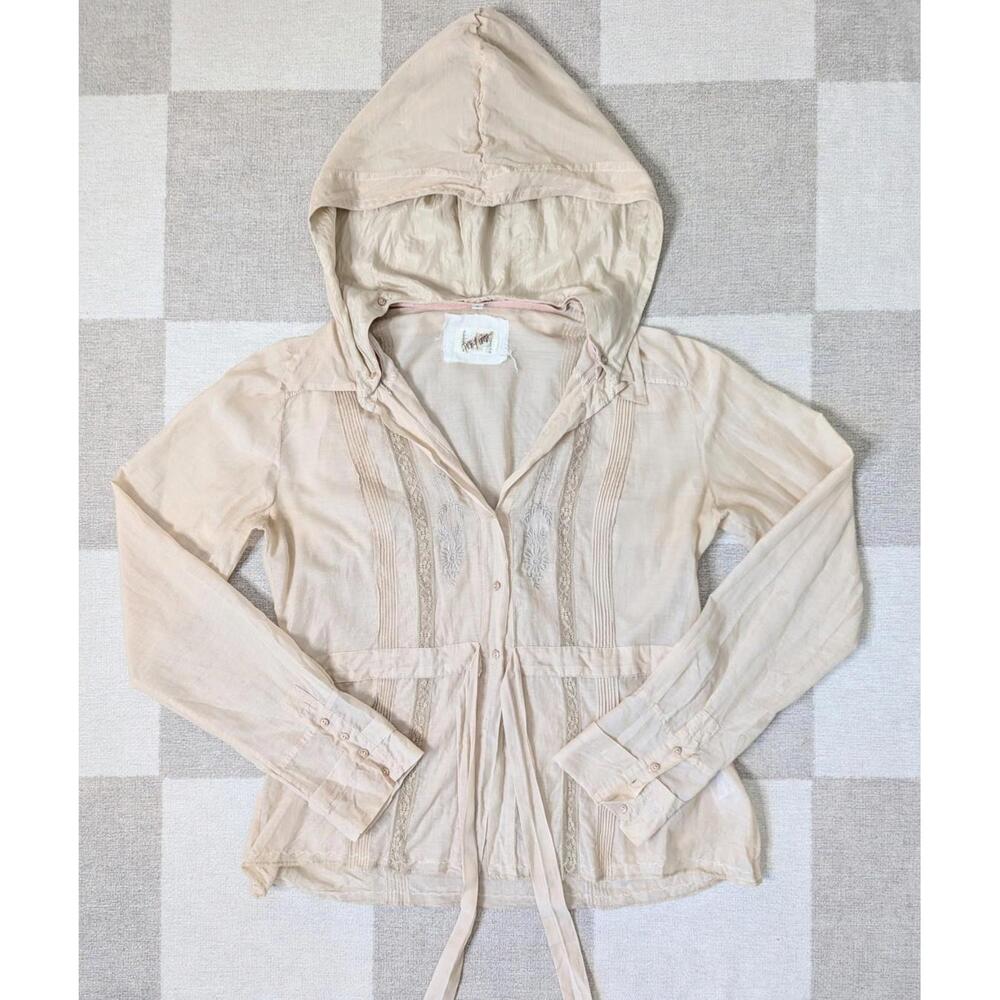 Pete & Greta by Johnny Was lightweight hooded boho blouse